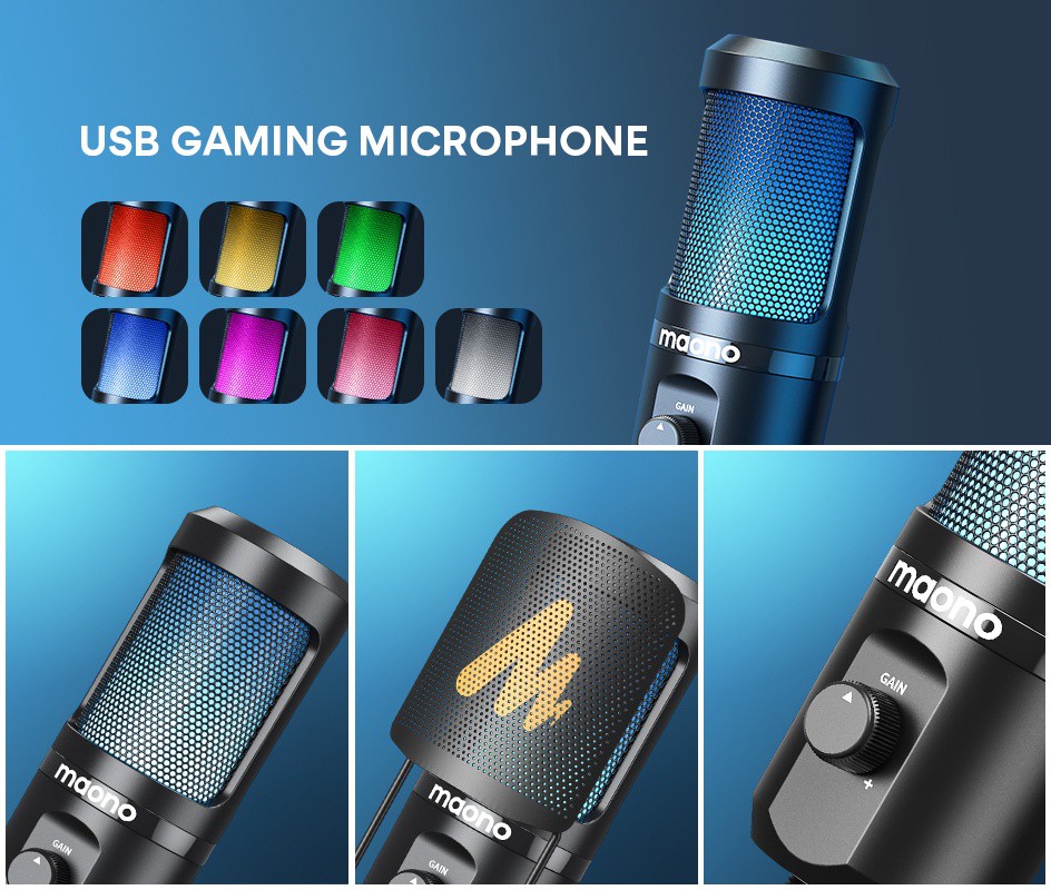 Micro để bàn MAONO AU-PM461TR RGB có đèn RGB | TC Gaming Shop